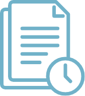 A graphic of a document and a clock